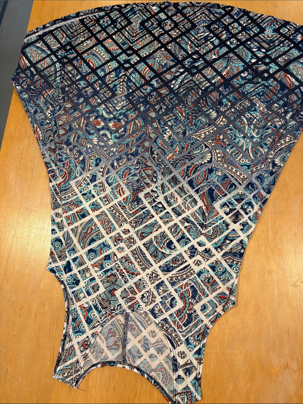 Blue Paisley Grid Print Women's Jogger Dress